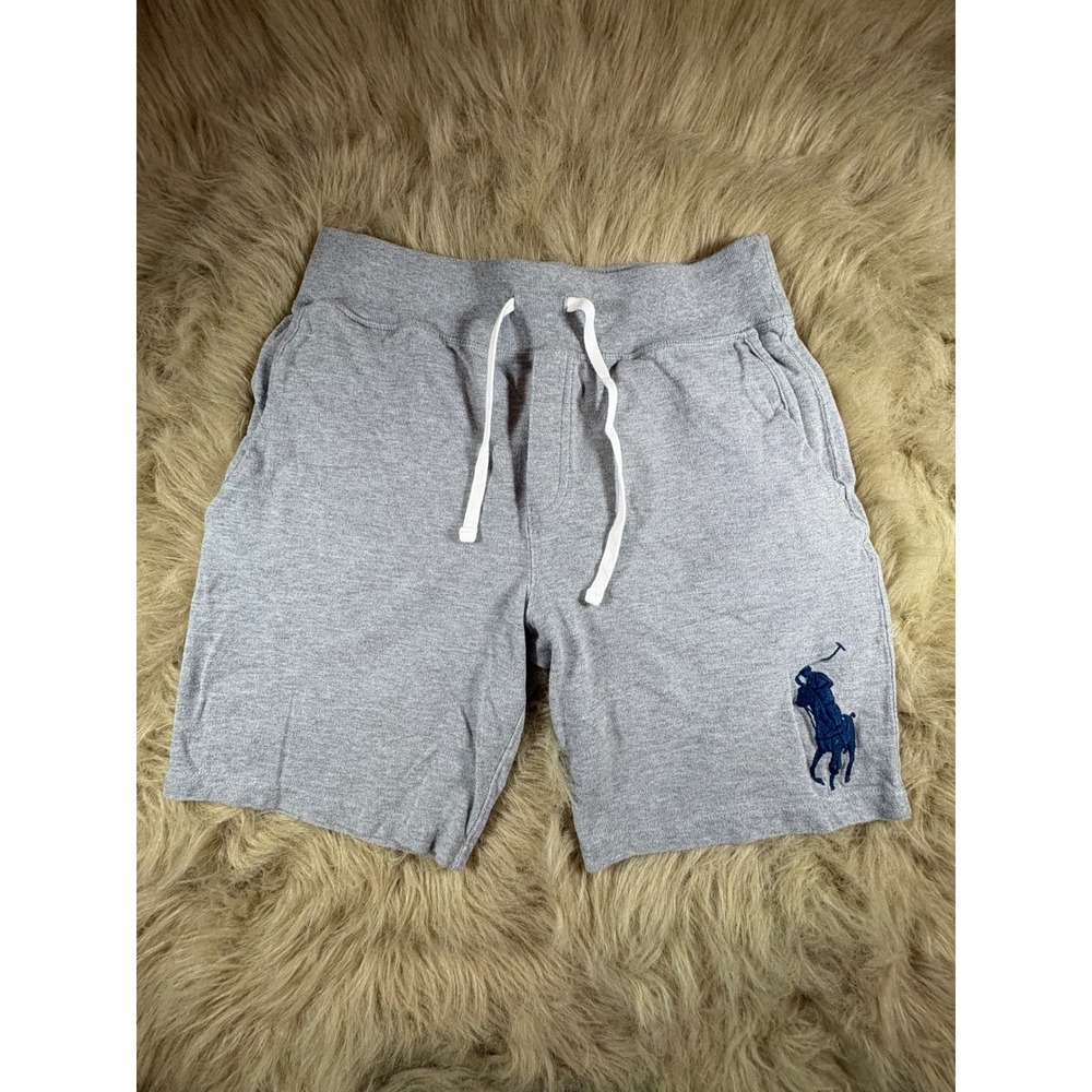 Polo Ralph Lauren Big Pony Sweat Shorts Men's Small Gray Navy Logo Drawstring